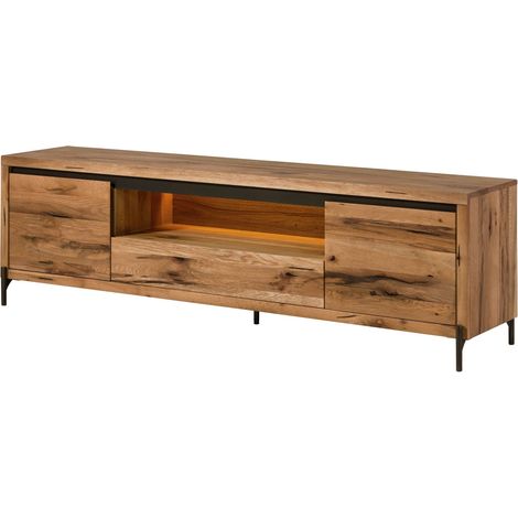 TV-Board Wild-/Zerreiche 202x47x60 natur geölt MONTREUX LUX 110