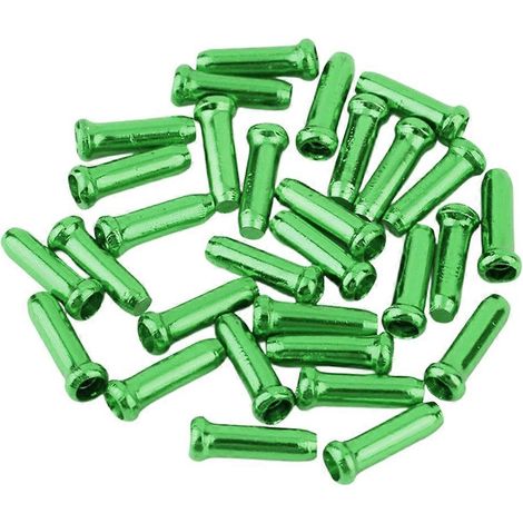Embouts de câbles de vélo en alliage d'aluminium pour freins et dérailleurs, compatibles VTT et vélos de route (100 pièces, vert). (1/5)