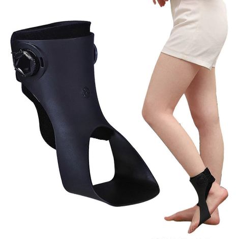 Orthèse de pied tombant ajustable AFO, attelle de cheville, amélioration de la démarche (Gauche XL) (1/4)