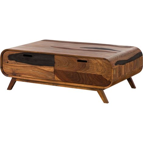 Couchtisch Sheesham 120x70x40 dunkelbraun lackiert MAILAND 135