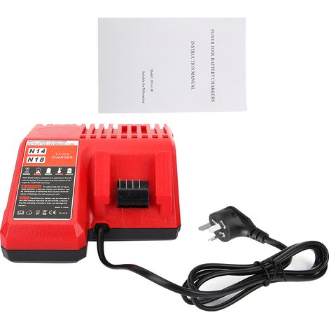 Caricabatterie al litio per Milwaukee M18, 18V, spina AU, ricambio compatibile (1/4)