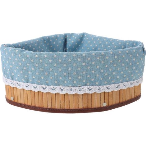 Panier de rangement pour étagère d'angle - Panier en bambou tressé - Bac de rangement cubique tressé avec doublure pour étagères et décoration (1/4)