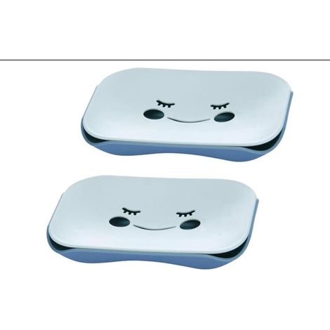 Lot de 2 porte-savon avec drainage, porte-savon, porte-savon, lavabo, porte-savon pour salle de bain, cuisine, garde le savon au sec, Pour Salle de Bain, Salle de Sport, Camping, École (1/5)