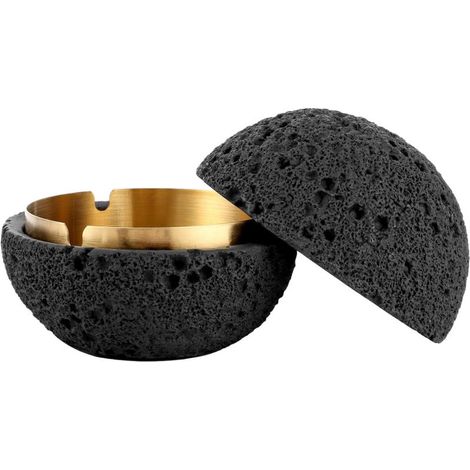 Winddichter Aschenbecher 5 cm für Garten und Balkon, eleganter Tischaschenbecher Metalleinsatz, wasserdicht (1/5)
