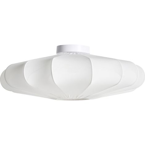 Lámpara colgante con base de hierro blanco y pantalla de tela estilo escandinavo luz ambiental blanco Umchabezi (1/5)