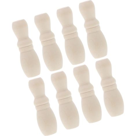 Lot de 8 tirettes en bois pour stores et rideaux. Accessoires plissés. (1/5)