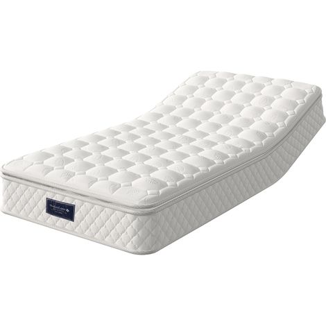 Matelas Ressorts Ensachés et Mousse 7 Zones Épaisseur 25 cm Ferme H3 Blanc 90x200 cm (1/5)