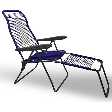 Lipari XL Liegestuhl mit Schnürung aus blauem PVC