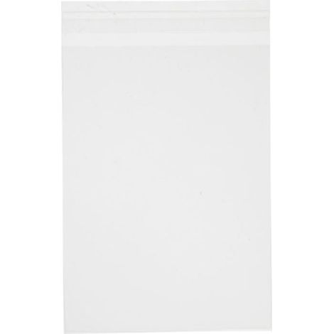 Sachets transparents plats à fermeture autocollante - 13,7 x 19 cm - 50 pcs