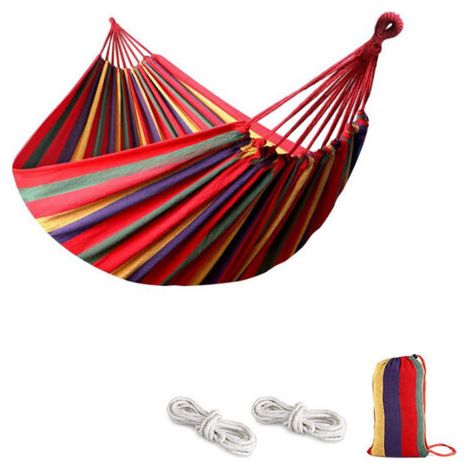 Hamac D'extérieur de Camping, Hamac d'arbre Portable, Hamac de Jardin, Hamac Suspendu, pour Jardin, Balcon, pour Une Personne, Capacité de Charge Environ 80 Kg, avec Sac de Rangement, 280 x 80cm (1/4)