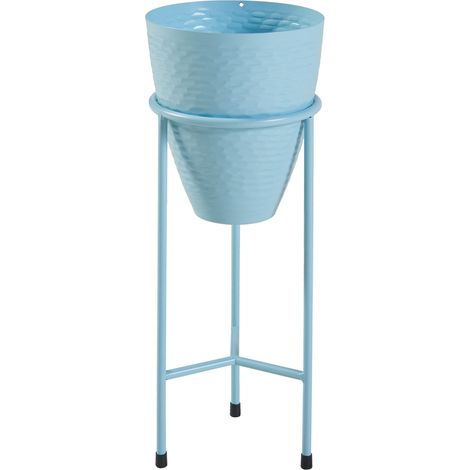 Soporte para plantas de exterior 41 x 16 cm azul claro 030010356