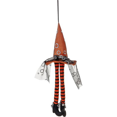 Halloween Lighted Hanging Witch Hat with Long Legs Light Up Witch Hats for Indoor Outdoor Trees Porch Party Decorations
