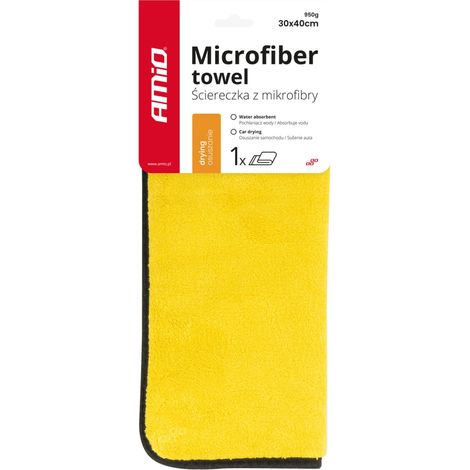 Toalla de microfibra para secar el coche, 30x40 cm, amio-03754 (1/5)