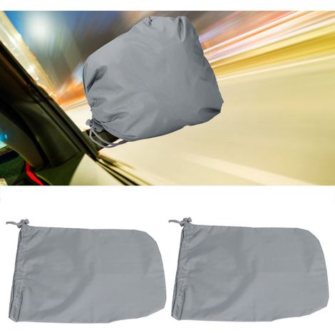 4PCS Auto Rückspiegel Schutzhülle 190T Polyester Taft Wasserhahn Frostschutz AbdeckungGrau