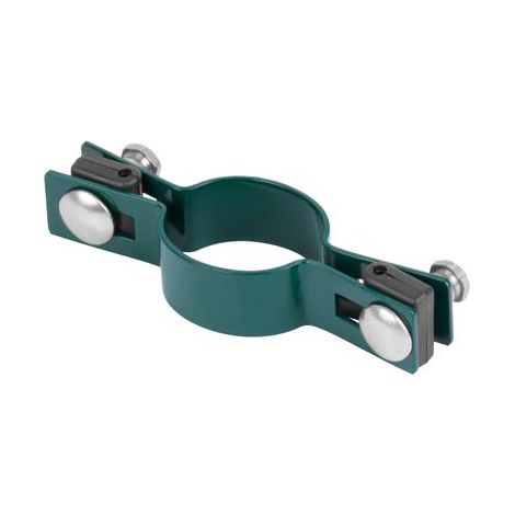 Schelle Strend Pro EUROSTANDARD, 60 mm, Mittelschelle, grün, Zn+PVC, RAL6005, für Rundpfosten