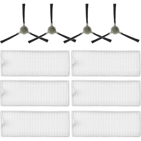Accessoires pièce de rechange pour Lefant M210 M210S M210B M210P M213 M213S, pour OKP Life K2 K3 K3A K4 K5 aspirateur, 6 filtres HEPA, 4 brosses latérales (1/4)
