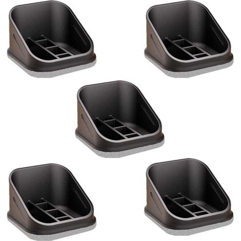 Butées de roulettes noires et grises pour chaises de bureau et de gaming - Lot de 5, compatibles avec les chaises de bureau et de gaming, protège-roulettes pour sols, patins antidérapants pour meubles (1/4)