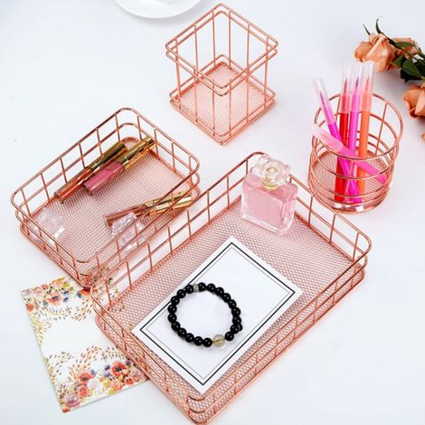 Boîte De Rangement En Fer - Panier À Déchets De Bureau - Style Moderne - Pour Bureau Maison Bureau D'étude - 1 Pièce (1/5)