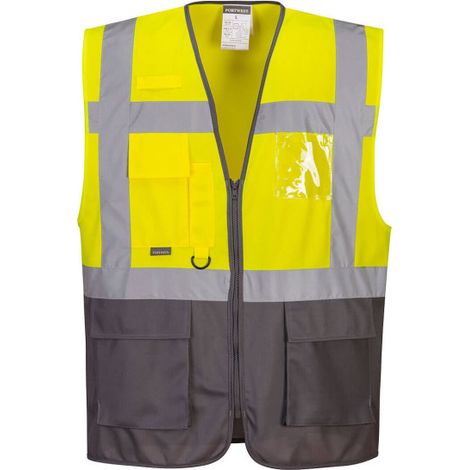 Chaleco de alta visibilidad Warsaw Contrast Executive / Amarillo Gris / XXL