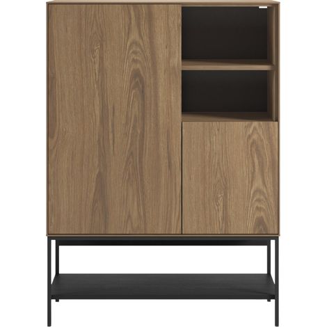 TIA - Commode 90cm en mélamine Chêne clair (1/5)