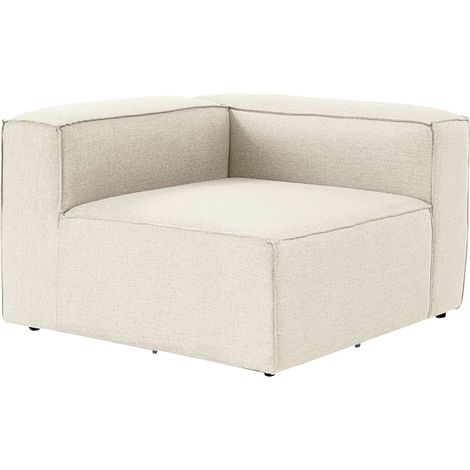Module d'angle droit pour canapé modulable en lin Fora 1R - Blanc cassé (1/5)