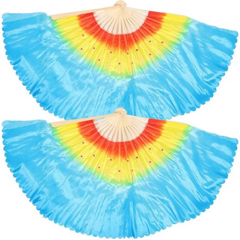Ventilateur de danse Percompatiblemance bleu pliable, compatible avec l'exercice, lot de 2, durable et décoratif (1/5)