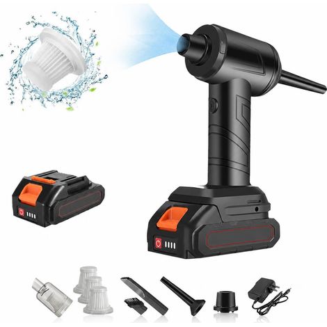 Aspiradora inalámbrica para coche, aspiradora portátil recargable de 200 W con gran potencia de succión para coche y hogar. (1/5)