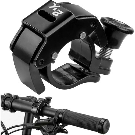 Timbre de bicicleta 2K ctype de aluminio negro minimalista y ruidoso (1/4)