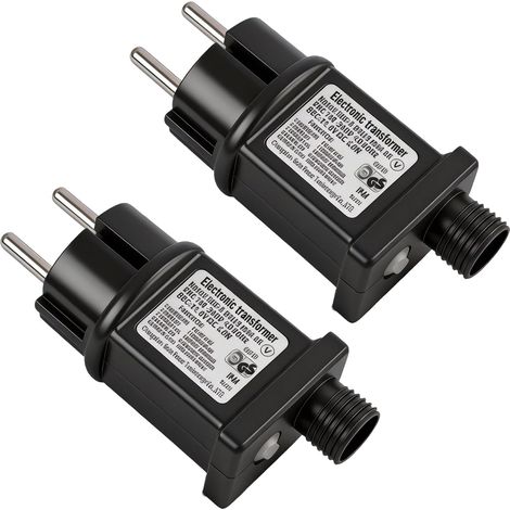 2PCS Transformateur IP44 Adaptateur Pilote, 31V, pour Guirlande Lumineuse LED avec Prise Electrique Et Controleur A Modes Multiples Fonction Minuterie Etanche pour Decoration Interieure (1/5)