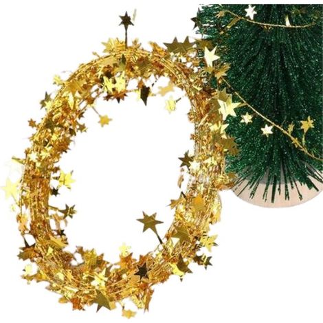 Ruban doré décoratif - Guirlande - 7,5 mètres - Pour Noël et couronne - Décoration - 1 pièce (1/5)