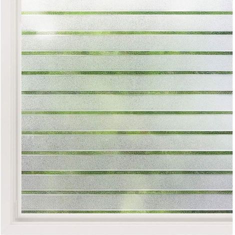 Film vitre statique - OKZ - 45x200 cm - non adhésif - brise‑vue intimité - rayé horizontal (1/4)