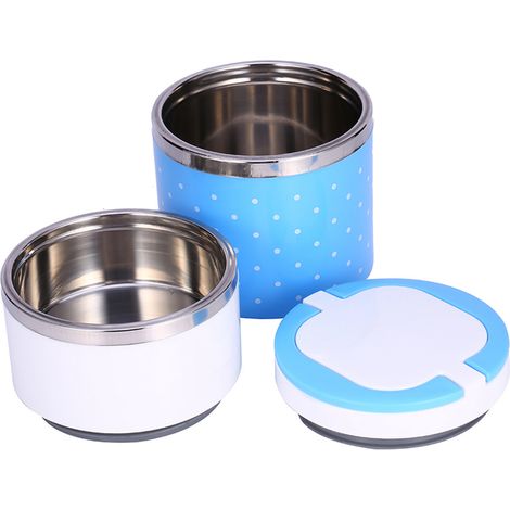 Boîte Repas Isotherme 2 Couches en Acier Inoxydable pour Aliments Chauds
