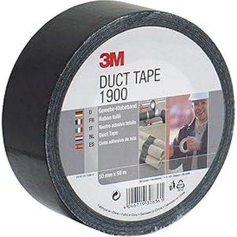 3M 1900S50 Nastro in tessuto Nero (L x L) 45.7 m x 48 mm 1 pz. (1/4)