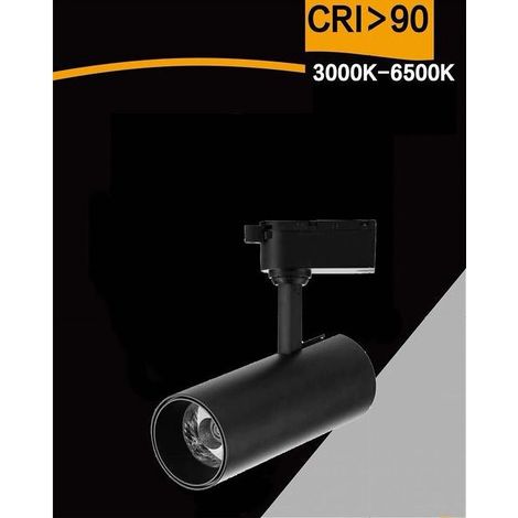 Trade Shop - LED-Scheinwerferlampe für einphasige Spur 30w Licht CCT IP20 weiß schwarz sl-30w-3c - Schwarz (1/3)