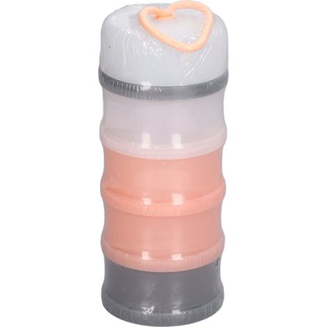 Distributeur de lait en poudre portable 3 couches, rangement de collations pour voyage extérieur rose (1/5)