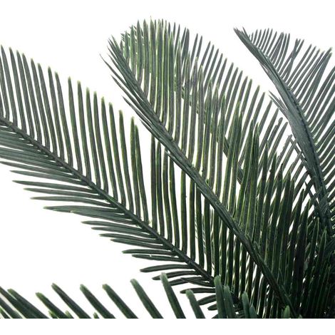 vidaXL Planta artificial palmera cica con macetero 125 cm verde (1/2)