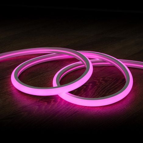 Tira LED Neón Regulable 220V Rosa Semicircular 180 7.5W/m Corte 100cm IP67 a Medida 15 m