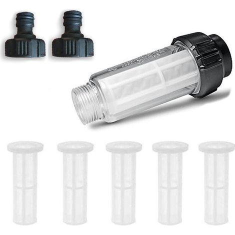 Filtre à Eau Avec Insert, 8 Pcs pour Nettoyeur Tuyau Arrosage Avec Raccord 3/4" pour Tous les Nettoyeurs Haute Pression (1/5)