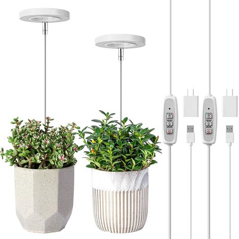 Lampe de croissance LED à spectre complet pour plantes d'intérieur, hauteur réglable avec minuterie marche/arrêt automatique-AquaForge (1/5)