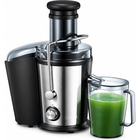 Extracteur de jus centrifuge 800 W, double vitesse, goulotte d'alimentation de 7,6 cm, acier inoxydable (1/5)