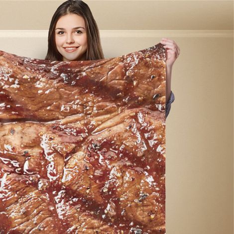 Couverture humoristique personnalisée BL658-3, 150x200 cm, pour aliments, motif amusant, jeté de canapé, cadeau original, grande taille. (1/3)