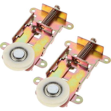 Lot de 2 Roulettes pour Porte de Placard Coulissante - Galets de Guidage en Métal avec Roulements à Billes Silencieux - Kit de Remplacement pour Armoire, Dressing et Meuble DIY (1/5)
