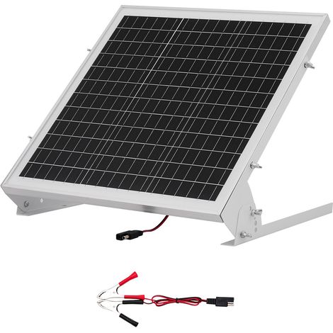 Chargeur Batterie à Panneau Solaire 20 W 12 V, Cellules Monocristallines, Contrôleur MPPT Intégré, Support de Montage Réglable, Étanchéité IP65, pour Voitures, Bateaux, Camping-cars, Remorques (1/5)