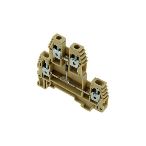 Borne de jonction double étage beige 4 mm avec diode ERD4DBEIGE