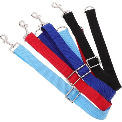Lot de 4 Sangles de Seau pour Chevaux Réglables en Nylon Résistant 4 Couleurs pour Alimentation Extérieure Écurie Agricole (1/5)