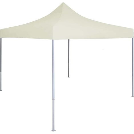 Gazebo Professionale Pieghevole 2x2 m in Acciaio Crema vidaXL (1/5)