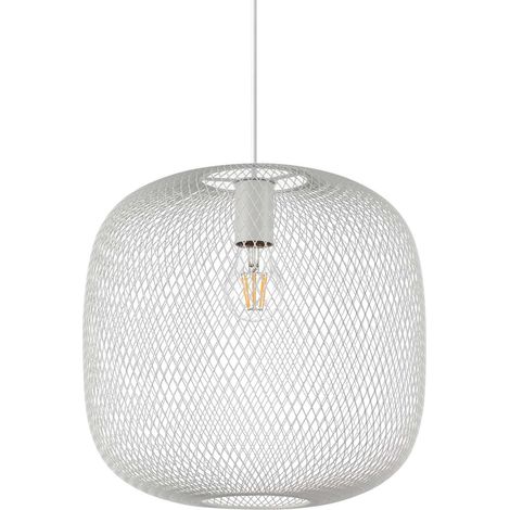 Ideal Lux NET Plafonnier suspendu à structure métallique, 34 cm, blanc