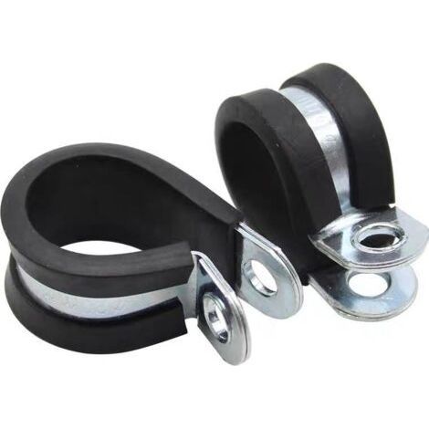 Colliers de fixation de tubes P-Clips de serrage avec insert en caoutchouc choix: Ø 26mm / Band 15mm, 10 Pièces (1/4)