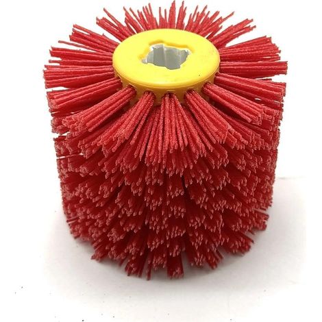 Brosse en nylon Scheppach pour machine de ragréage MRS1300. Brosse de rechange - Largeur 100 mm - Diamètre 120 mm - Pour surfaces en bois , pierre et métal - Idéale pour dégraisser , nettoyer et récur (1/5)