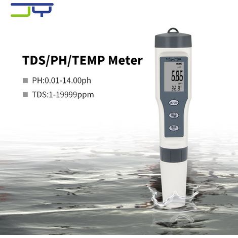 Stylo numérique de qualité d'eau 3 en 1, écran LCD, ABS, mesure pH/TDS/température avec rétroéclairage et batterie (1/5)